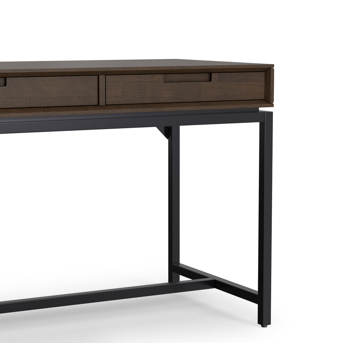 Deep Walnut Brown Rubberwood | Banting Mid Century Wide Desk in Rubberwood