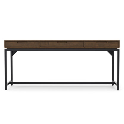 Deep Walnut Brown Rubberwood | Banting Mid Century Wide Desk in Rubberwood
