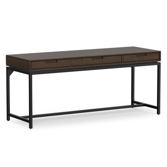 Deep Walnut Brown Rubberwood | Banting Mid Century Wide Desk in Rubberwood