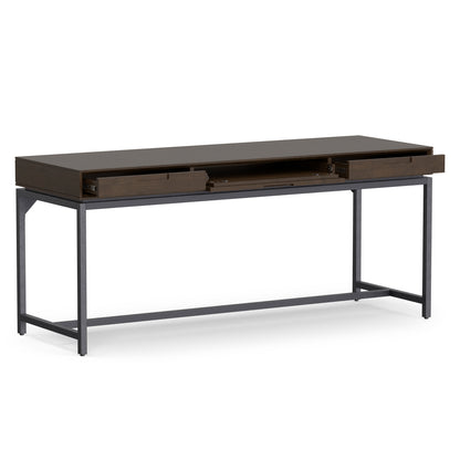 Deep Walnut Brown Rubberwood | Banting Mid Century Wide Desk in Rubberwood