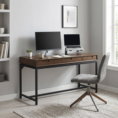 Walnut Brown Solid Wood - Rubberwood | Banting Mid Century Desk