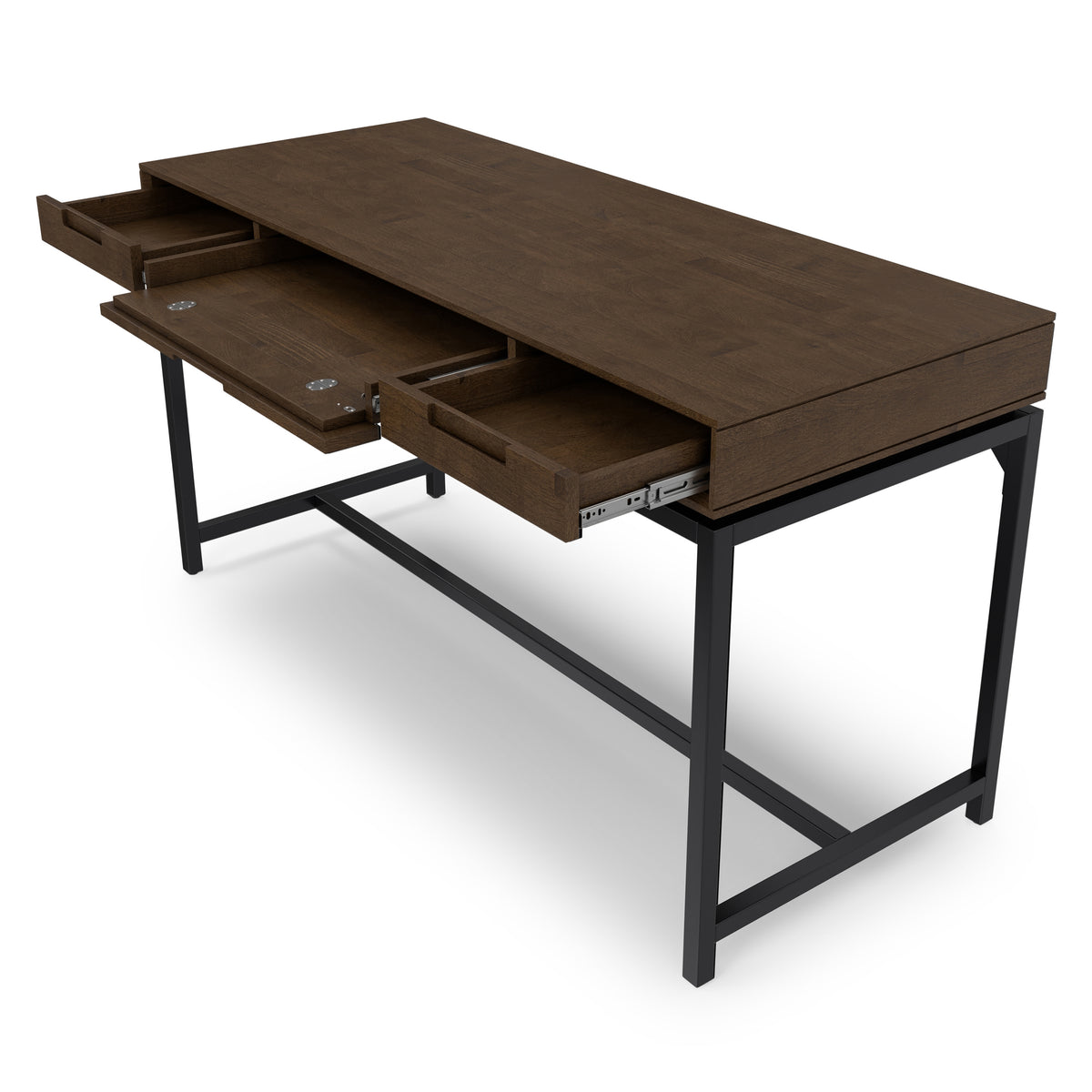 Walnut Brown Solid Wood - Rubberwood | Banting Mid Century Desk