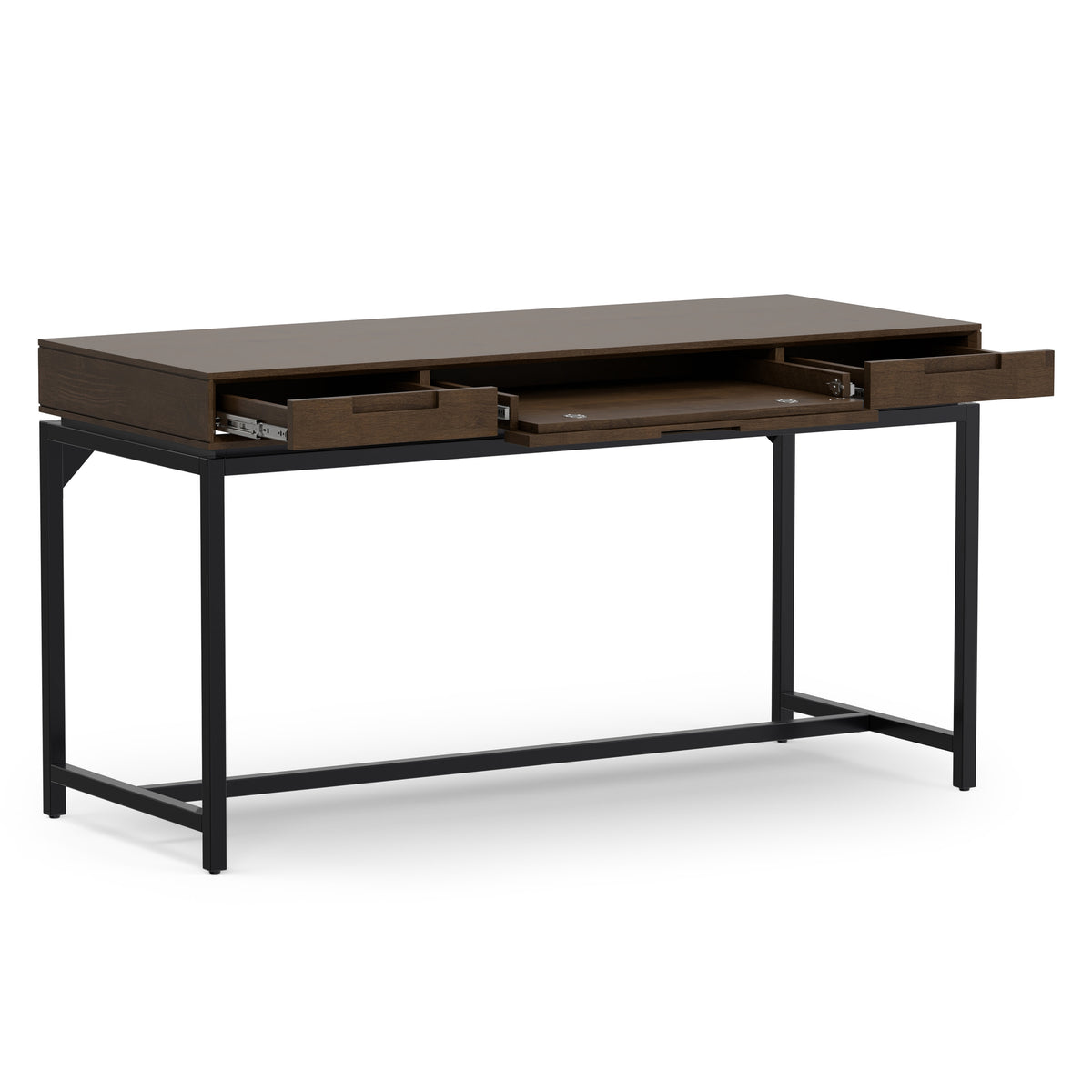 Walnut Brown Solid Wood - Rubberwood | Banting Mid Century Desk