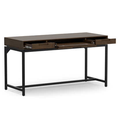 Walnut Brown Solid Wood - Rubberwood | Banting Mid Century Desk