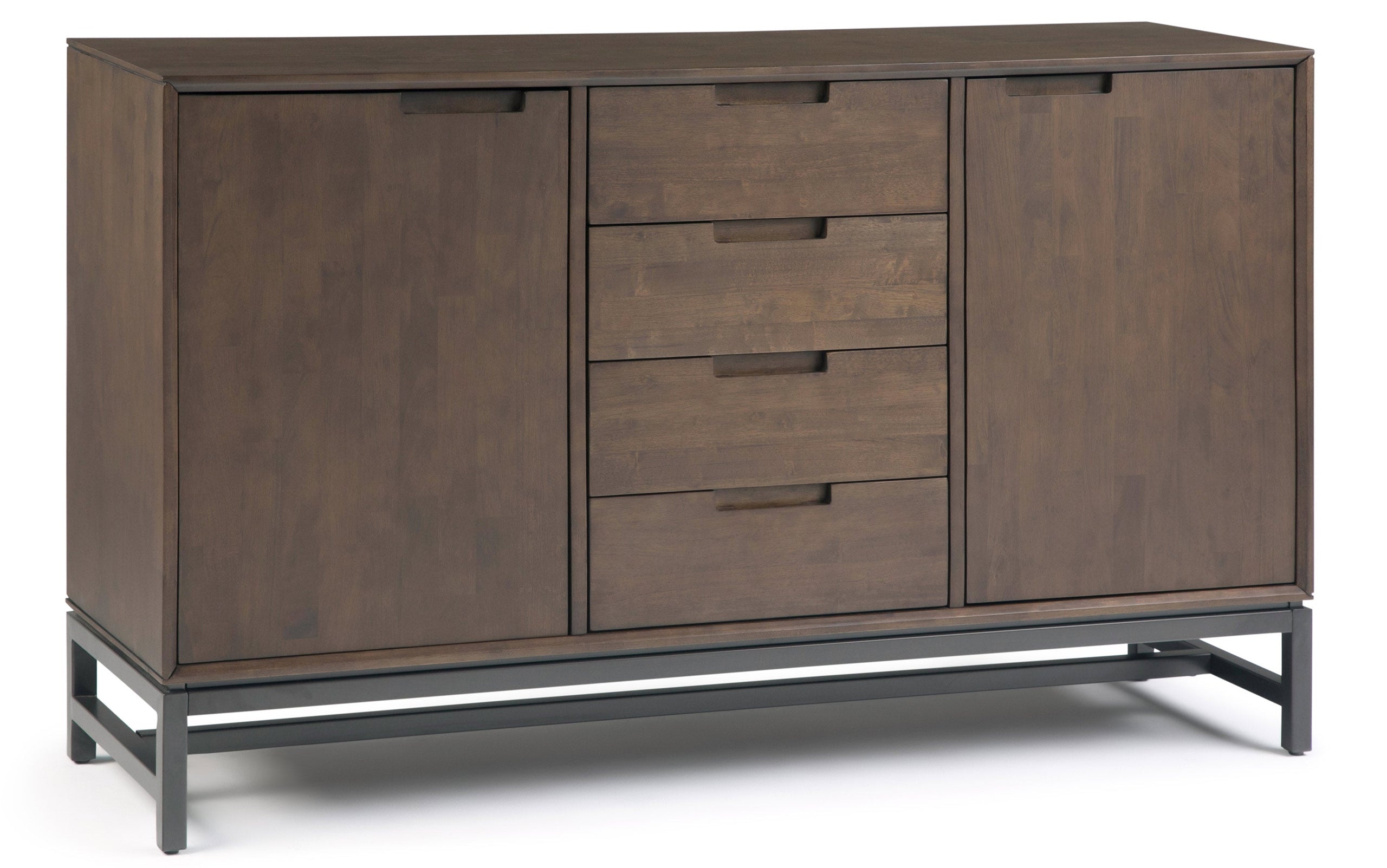 Walnut Brown Walnut | Banting Mid Century Sideboard with Centre Drawers