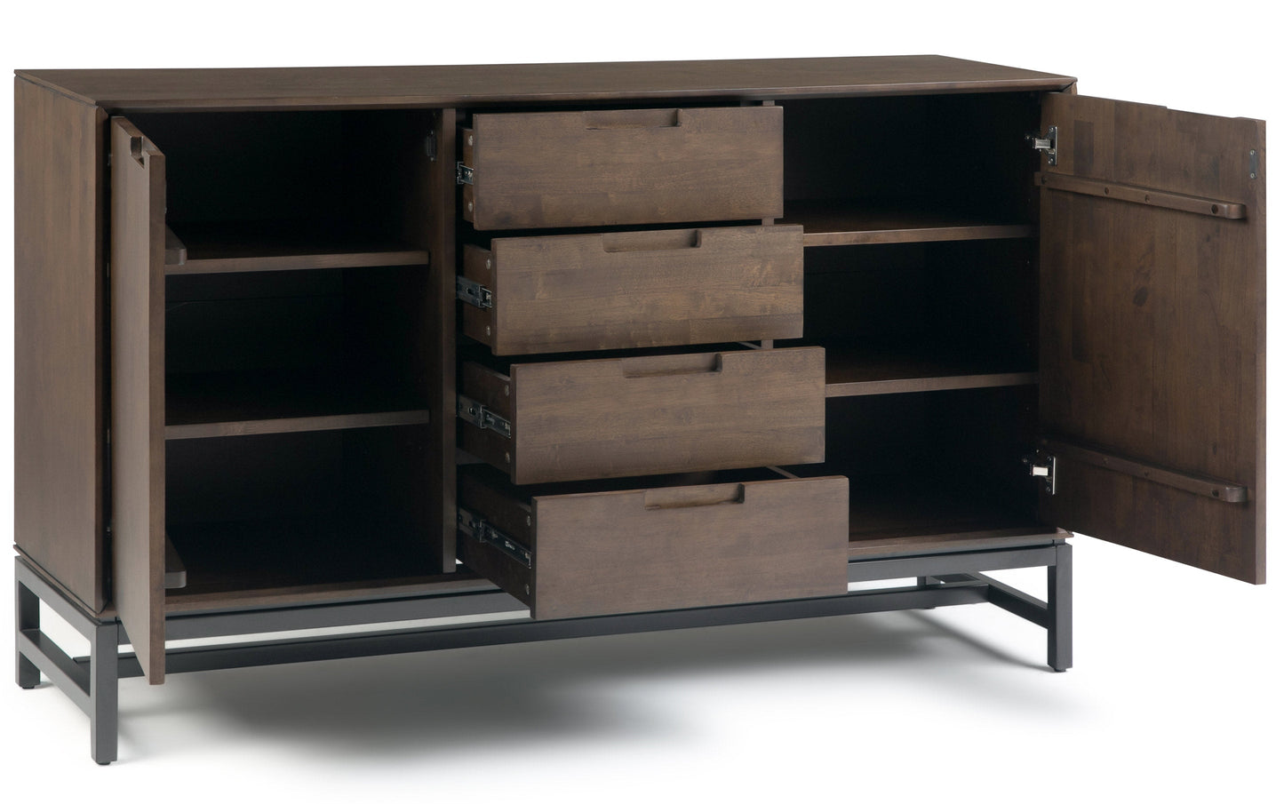 Walnut Brown Walnut | Banting Mid Century Sideboard with Centre Drawers