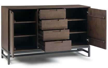 Walnut Brown Walnut | Banting Mid Century Sideboard with Centre Drawers