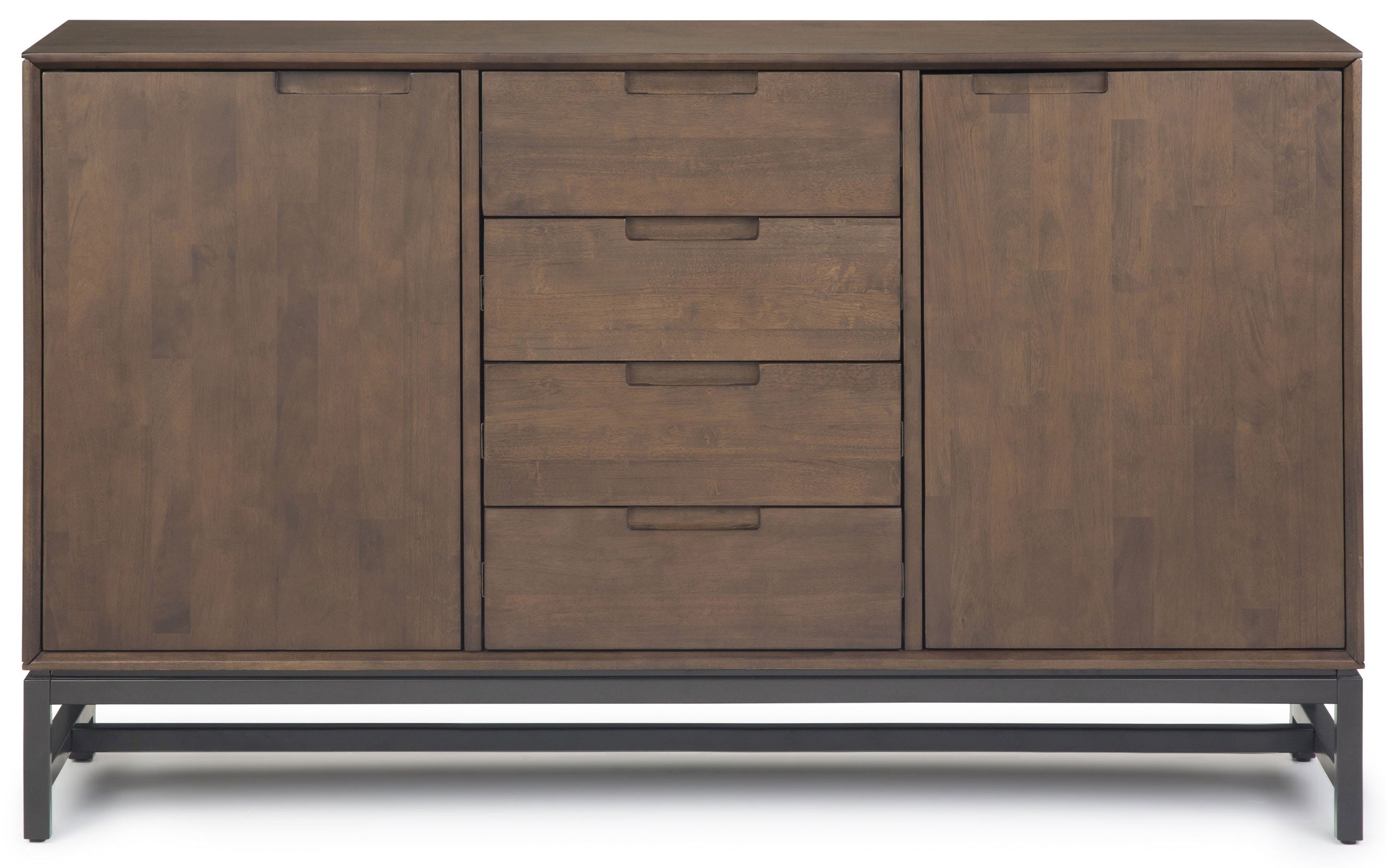 Walnut Brown Walnut | Banting Mid Century Sideboard with Centre Drawers