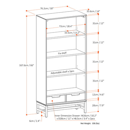 White Rubberwood | Banting Bookcase
