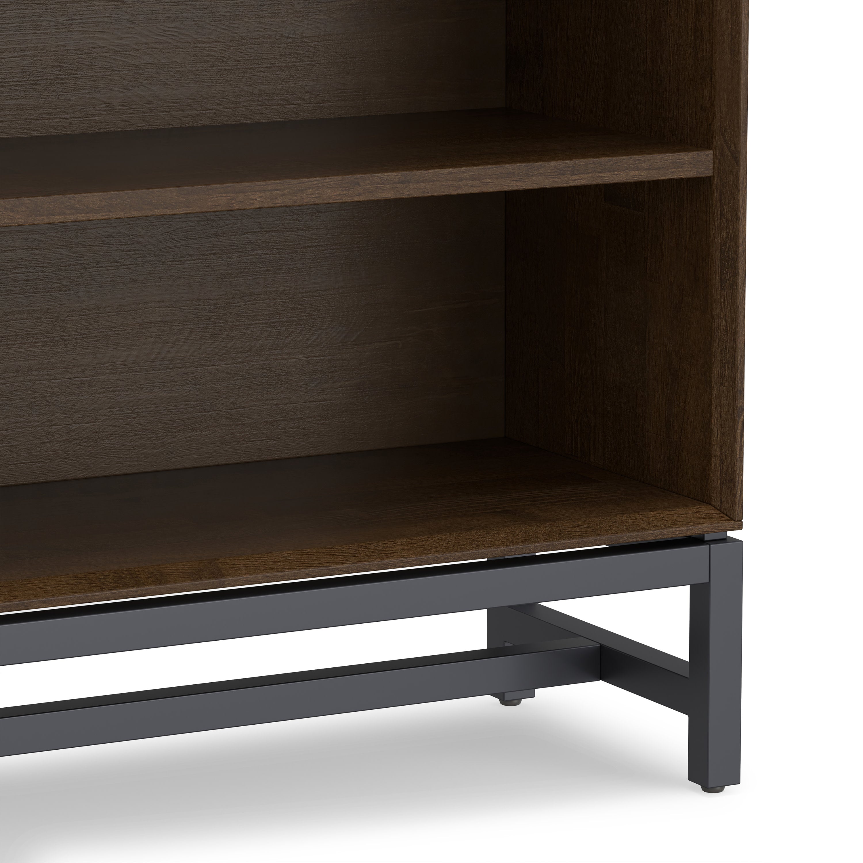 Industrial Solid Wood Bookcase | Banting Low Wide Bookcase