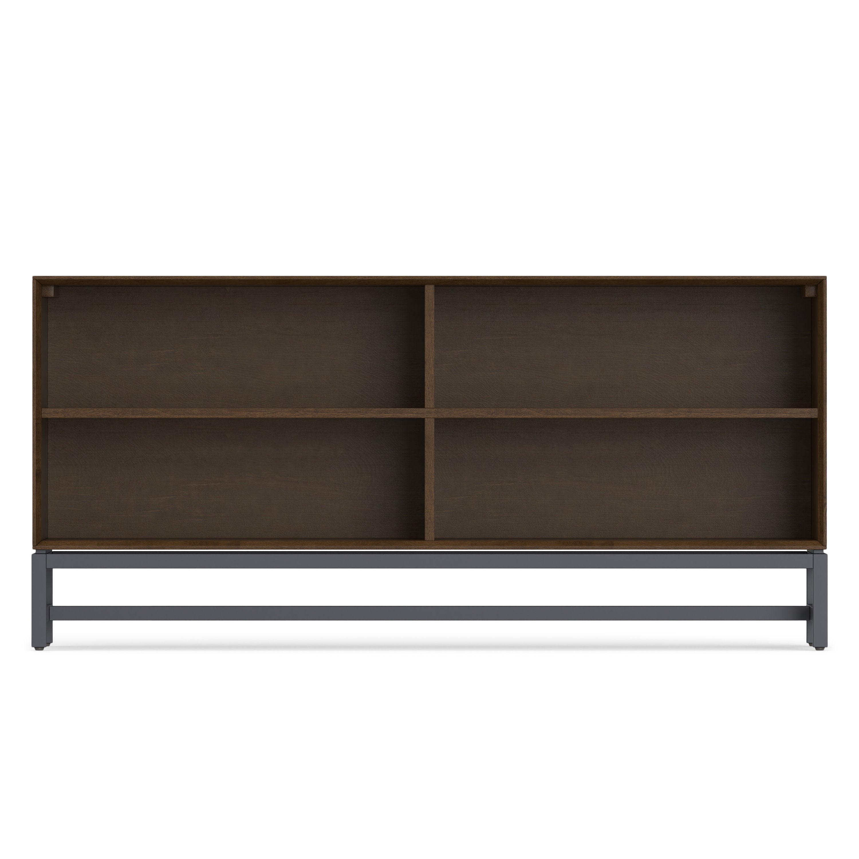 Industrial Solid Wood Bookcase | Banting Low Wide Bookcase