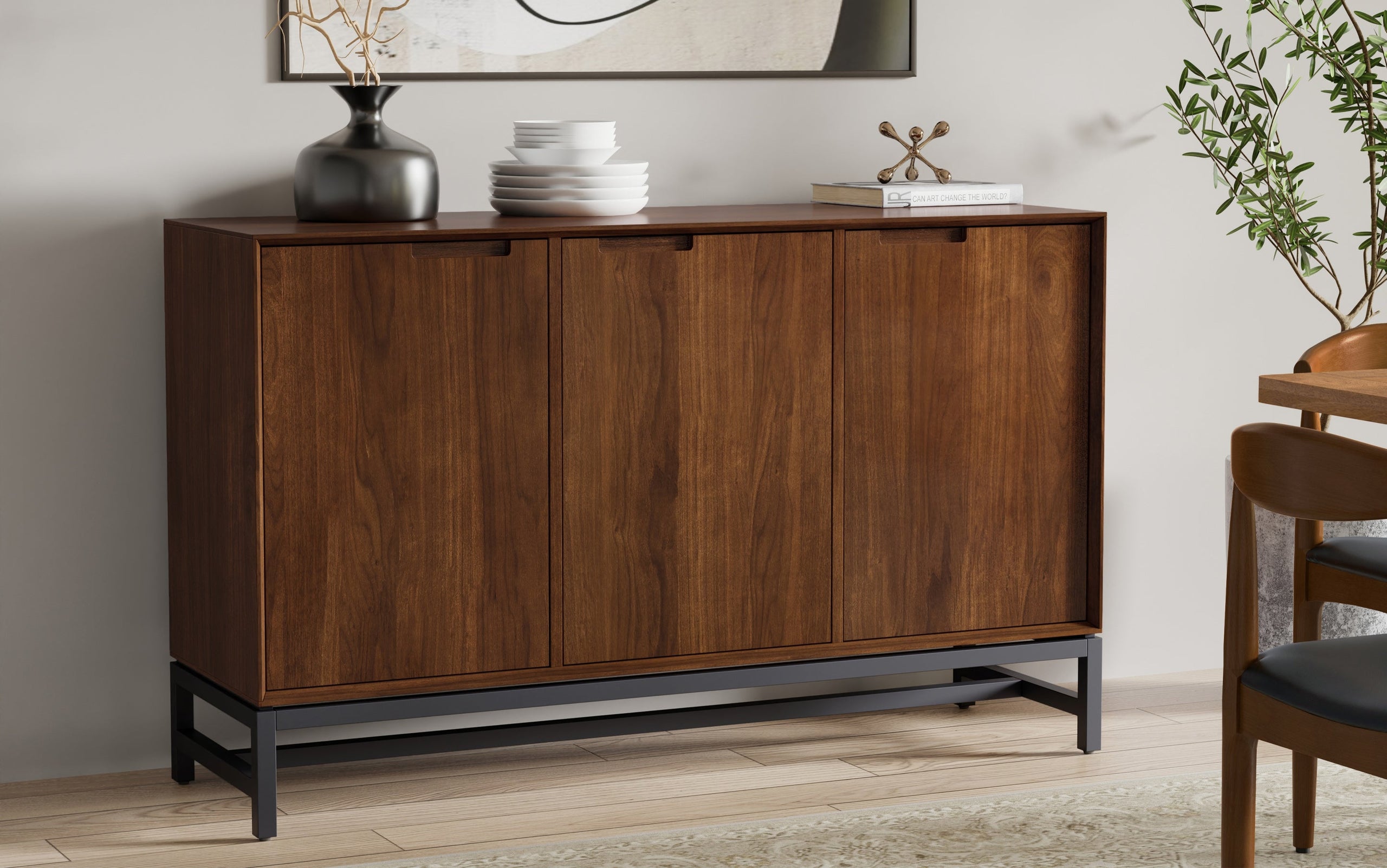 Natural Walnut | Banting 3 Door Sideboard Buffet