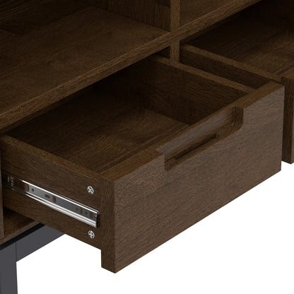 Walnut Brown | Banting 9 Cube Bookcase with Drawers
