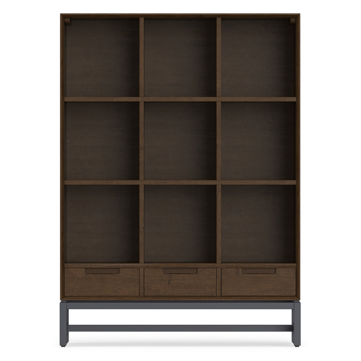 Walnut Brown | Banting 9 Cube Bookcase with Drawers