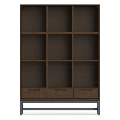 Walnut Brown | Banting 9 Cube Bookcase with Drawers
