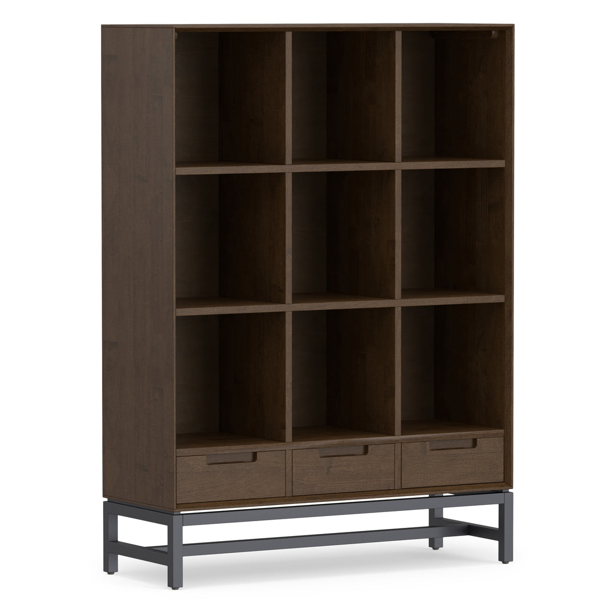 Walnut Brown | Banting 9 Cube Bookcase with Drawers