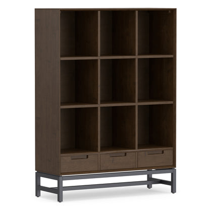 Walnut Brown | Banting 9 Cube Bookcase with Drawers