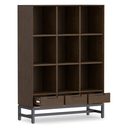 Walnut Brown | Banting 9 Cube Bookcase with Drawers