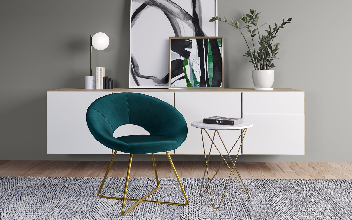 Teal Velvet Fabric | Barrett Accent Chair
