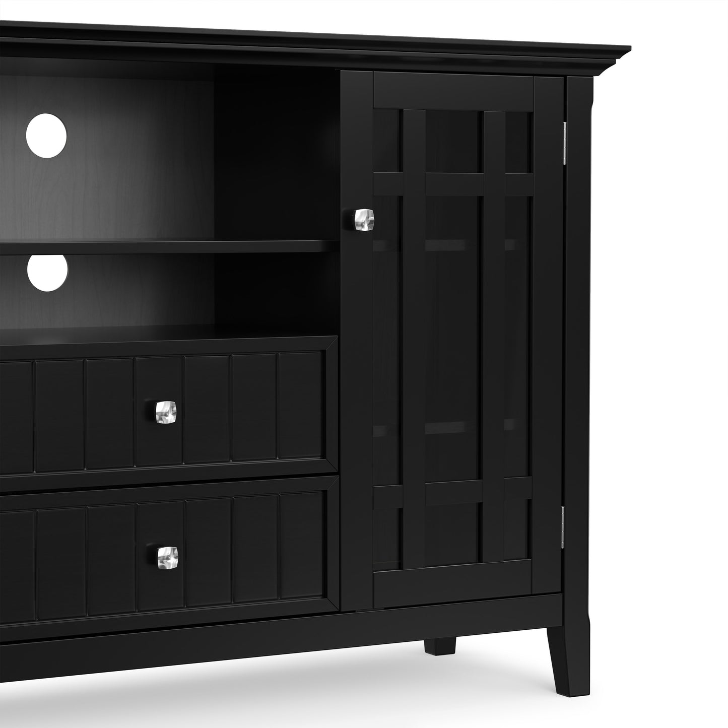Black Solid Wood - Pine | Bedford Tall TV Stand