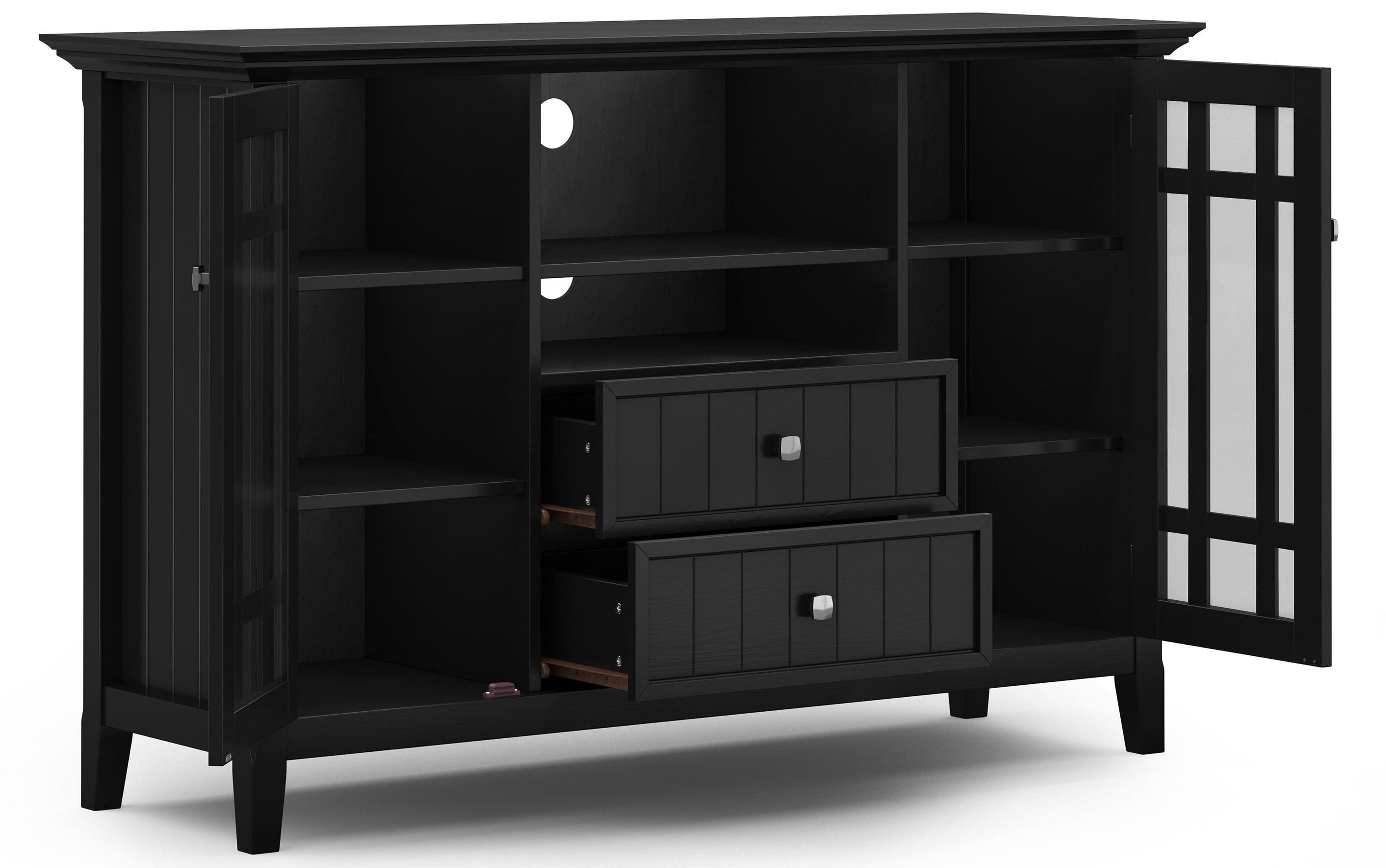 Black Solid Wood - Pine | Bedford Tall TV Stand