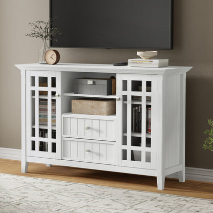White Solid Wood - Pine | Bedford Tall TV Stand