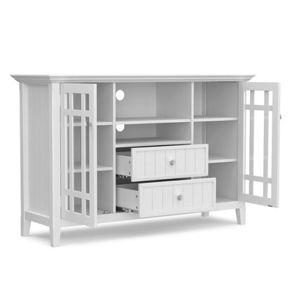 White Solid Wood - Pine | Bedford Tall TV Stand