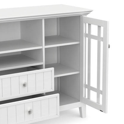White Solid Wood - Pine | Bedford Tall TV Stand