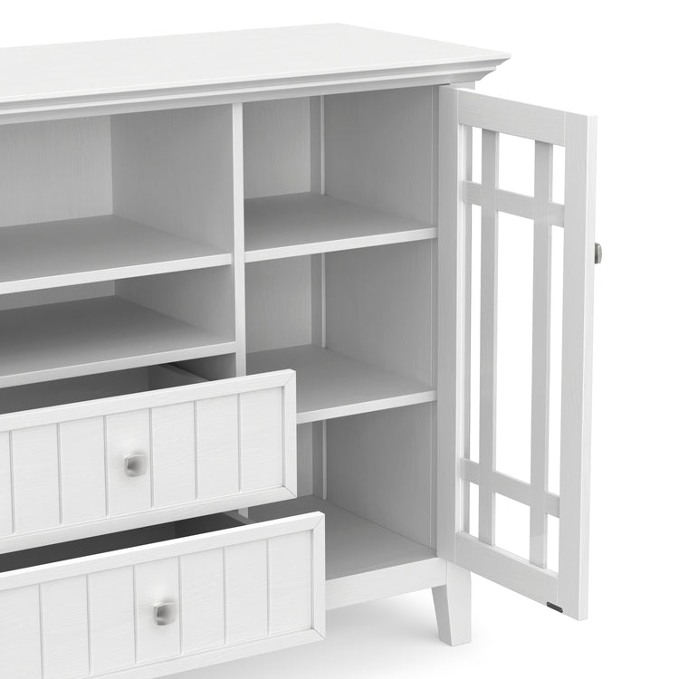 White Solid Wood - Pine | Bedford Tall TV Stand