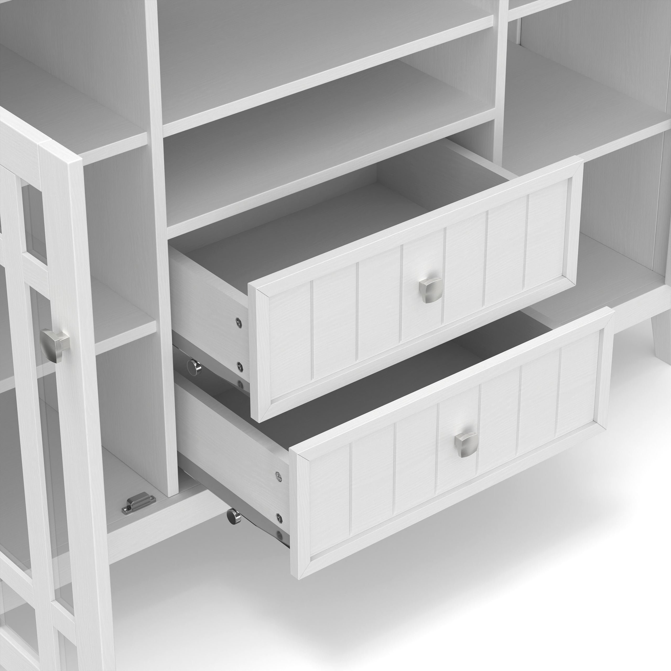 White Solid Wood - Pine | Bedford Tall TV Stand