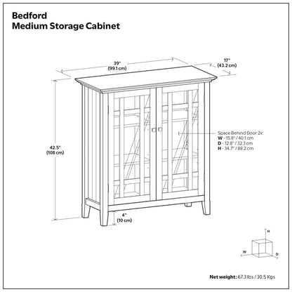 Rustic Natural Aged Brown | Bedford Storage Cabinet