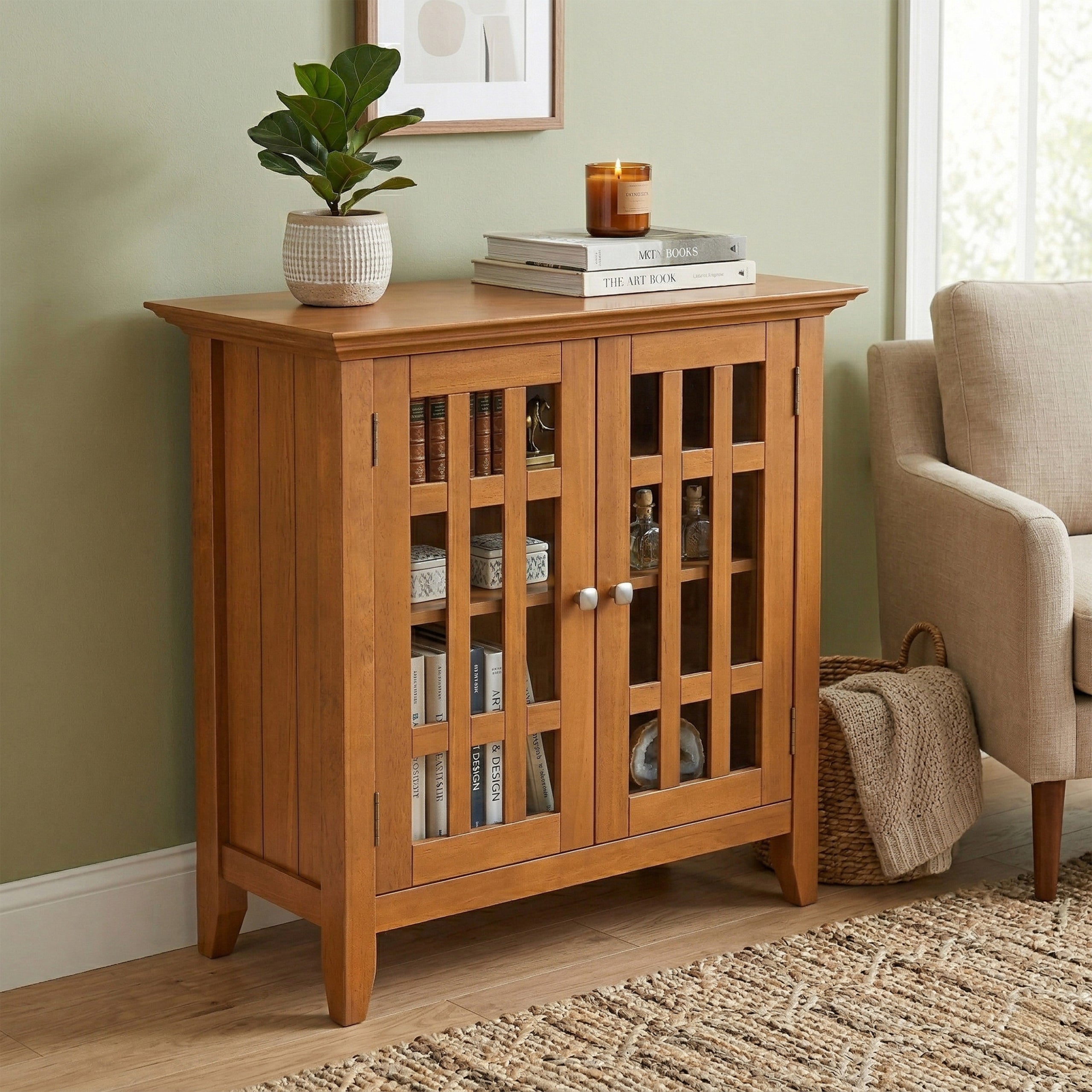 Light Golden Brown | Bedford Low Storage Media Cabinet