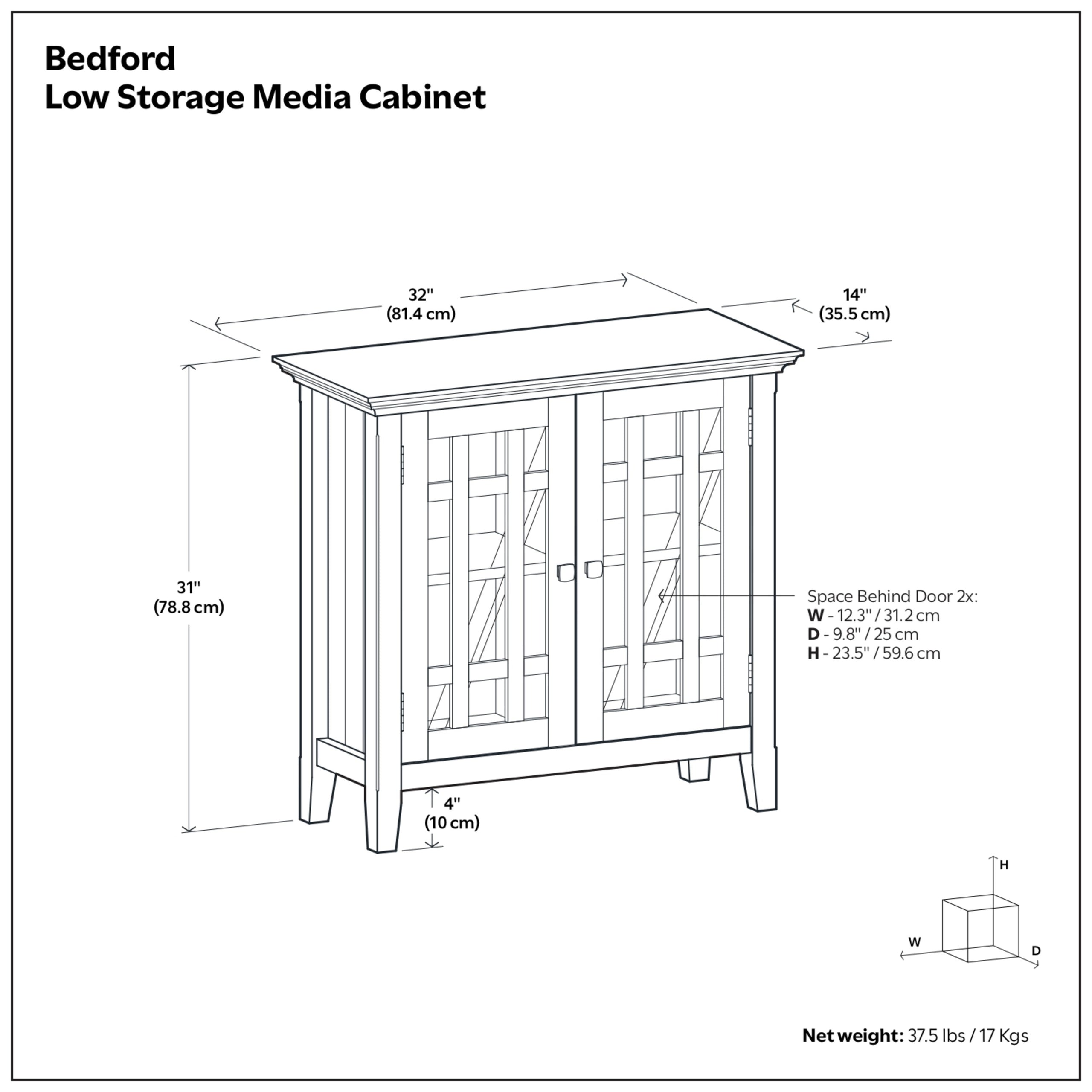 Rustic Natural Aged Brown | Bedford Low Storage Media Cabinet