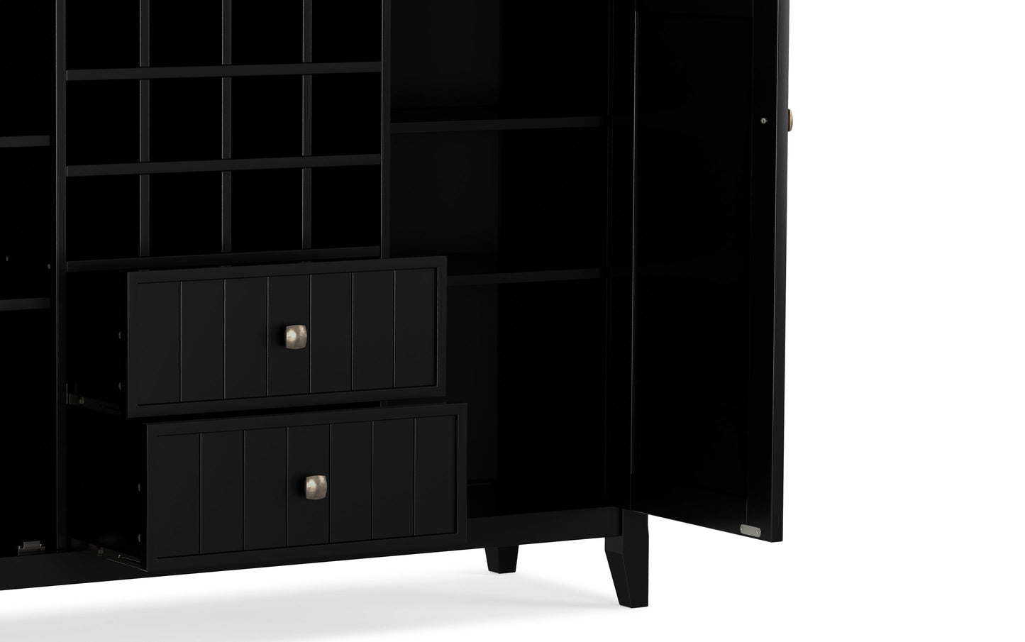 Black | Bedford Sideboard Buffet & Winerack