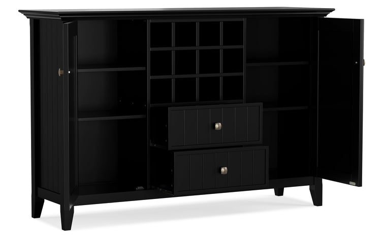 Black | Bedford Sideboard Buffet & Winerack