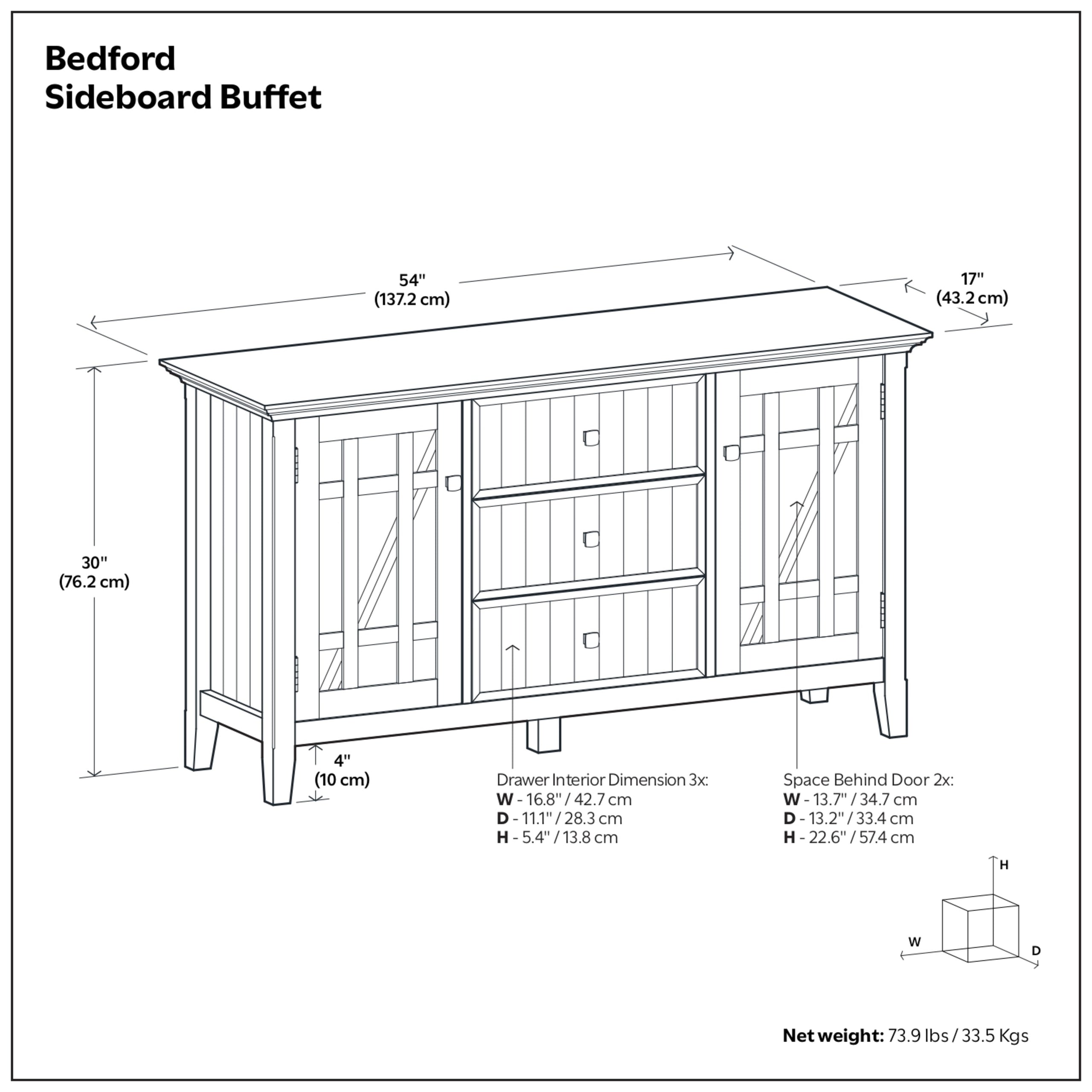 White | Bedford Sideboard Buffet