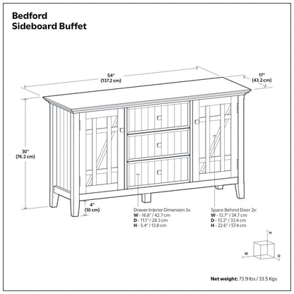 White | Bedford Sideboard Buffet
