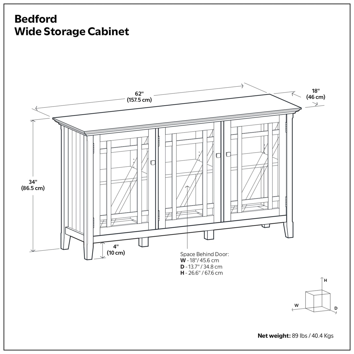 Bedford Wide Storage Cabinet