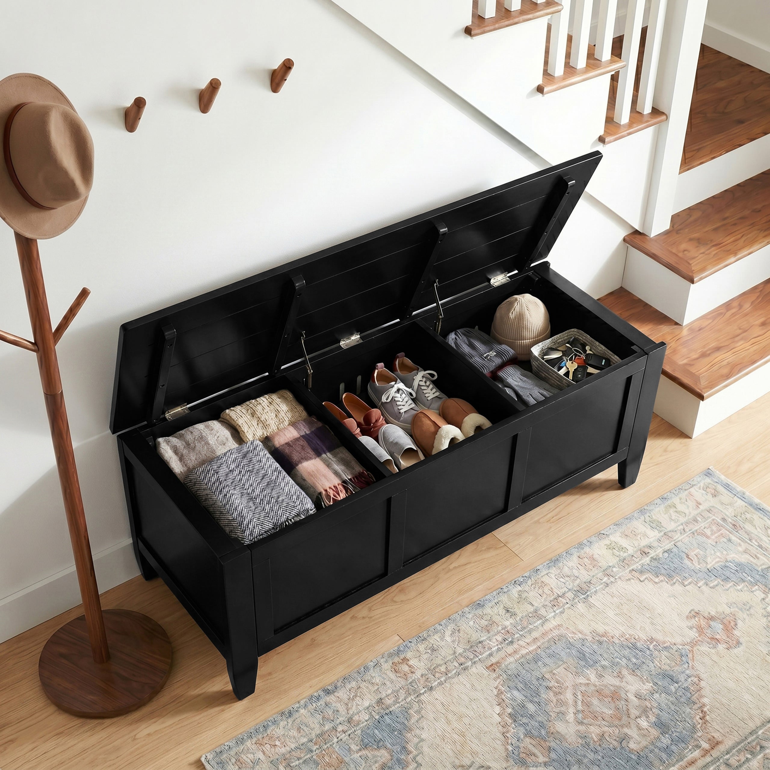 Black | Brooklyn 51 inch Storage Bench Trunk