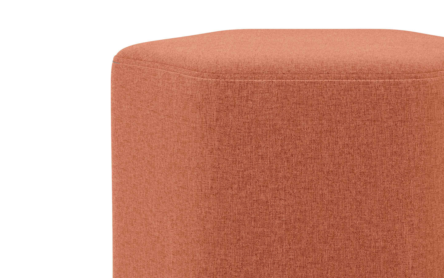 Dusty Orange Linen Style Fabric | Brock Footstool