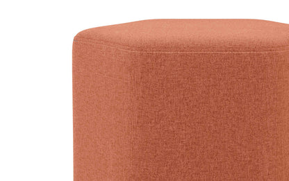 Dusty Orange Linen Style Fabric | Brock Footstool