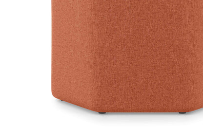 Dusty Orange Linen Style Fabric | Brock Footstool