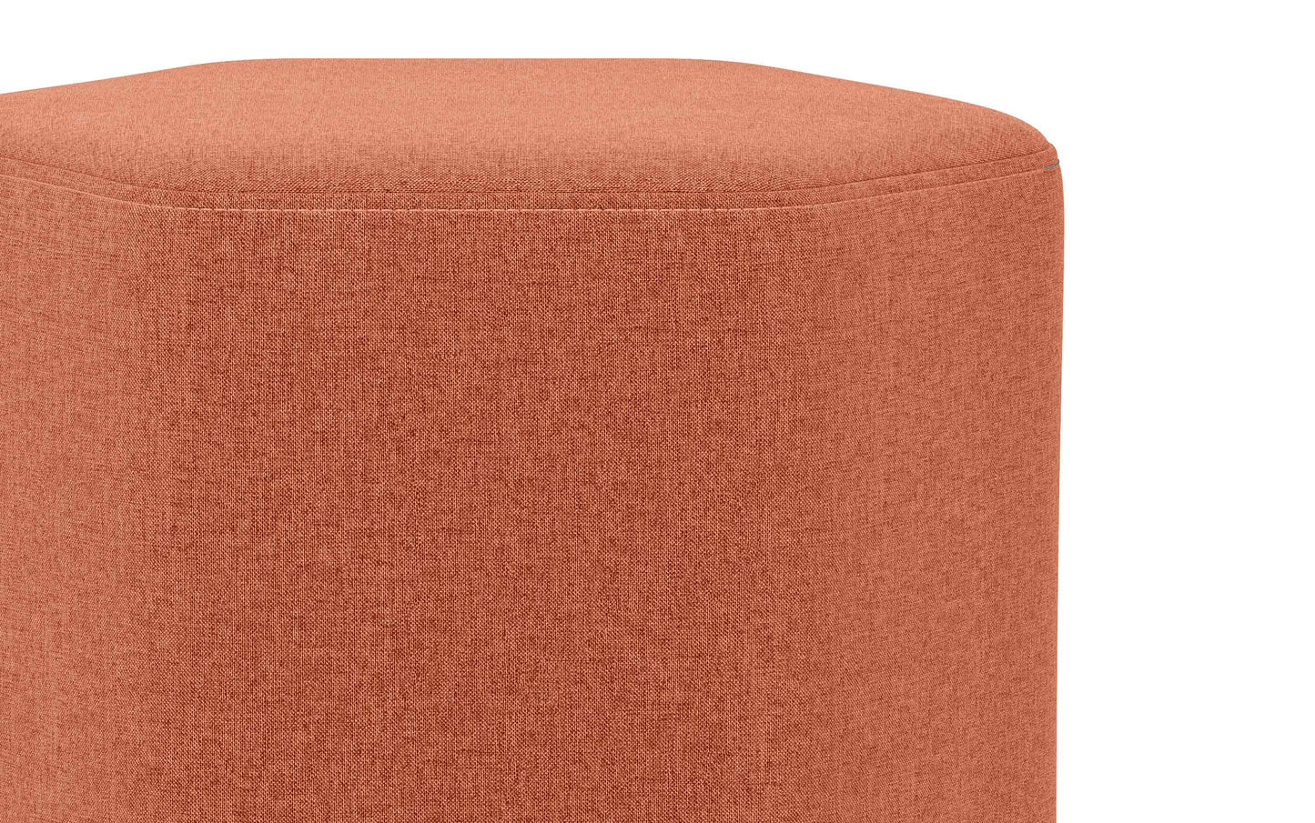 Dusty Orange Linen Style Fabric | Brock Footstool