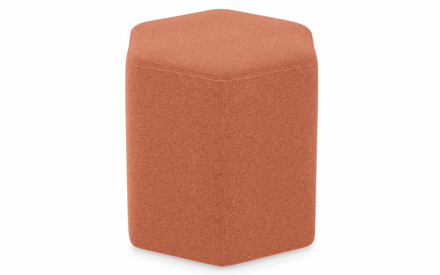 Dusty Orange Linen Style Fabric | Brock Footstool