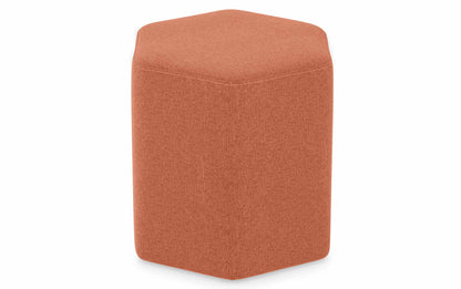 Dusty Orange Linen Style Fabric | Brock Footstool