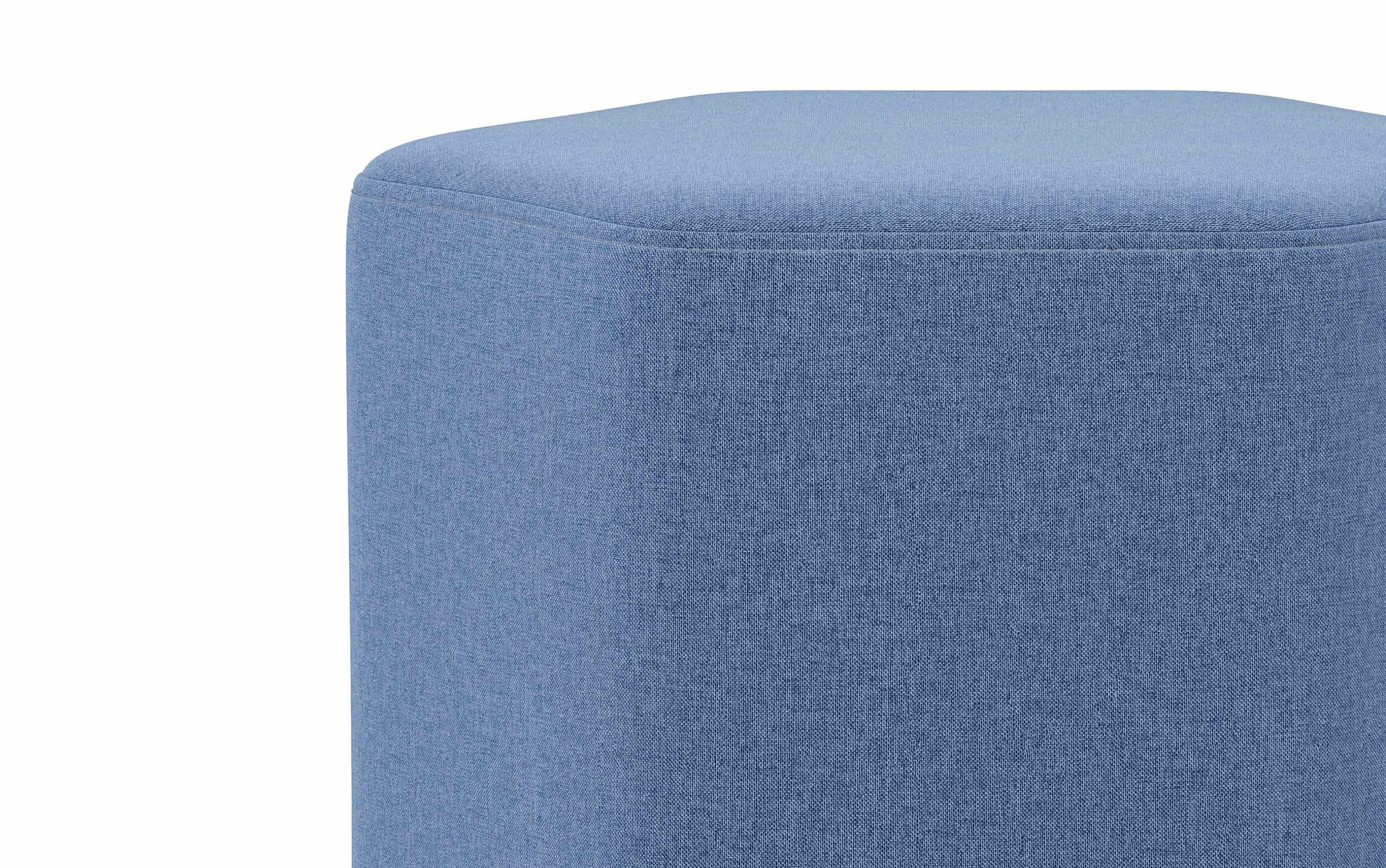 Wedgewood Blue Linen Style Fabric | Brock Footstool