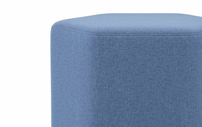 Wedgewood Blue Linen Style Fabric | Brock Footstool