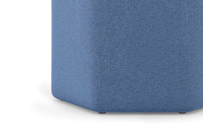 Wedgewood Blue Linen Style Fabric | Brock Footstool