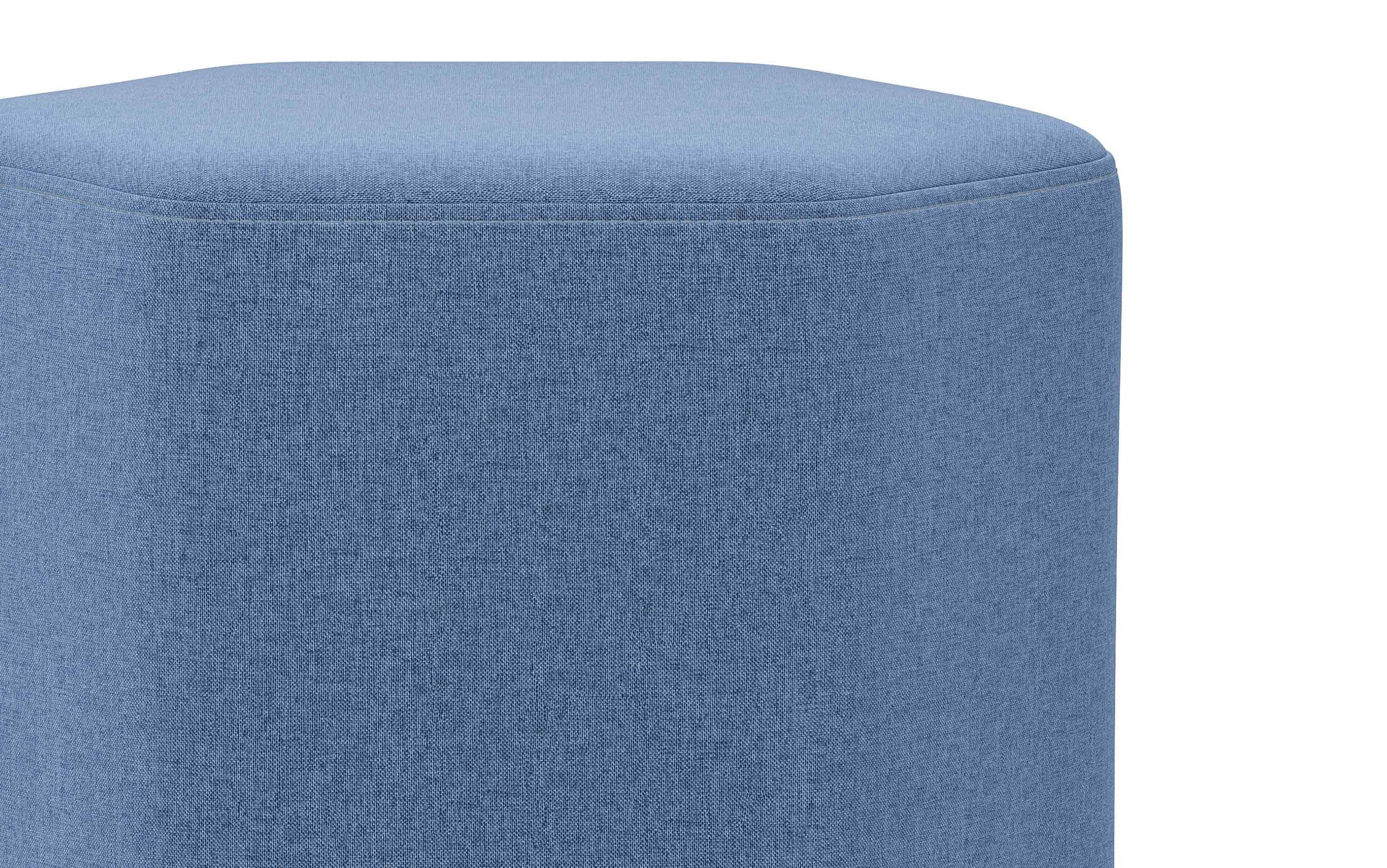 Wedgewood Blue Linen Style Fabric | Brock Footstool