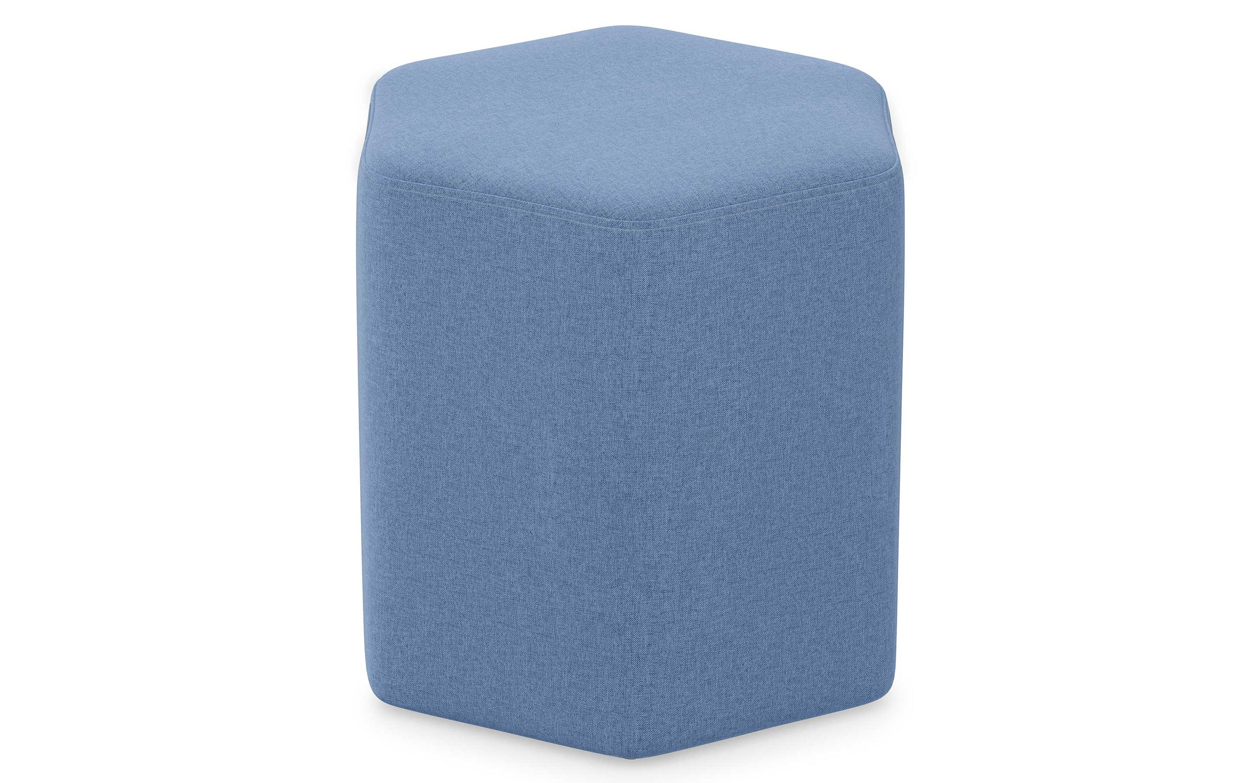 Wedgewood Blue Linen Style Fabric | Brock Footstool